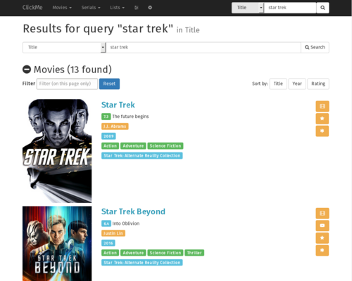 Clickme: Movie Search